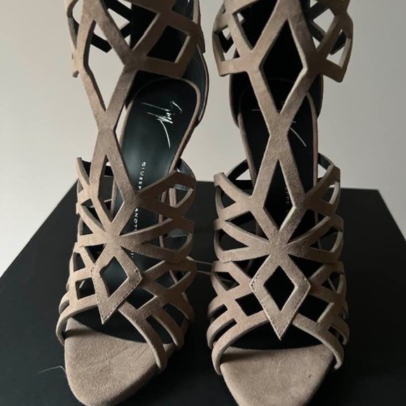 GIUSEPPE ZANOTTI COLINE 110 NIB Cage Suede Sandals Size 37 (Orig. $1195) - Picture 8 of 12